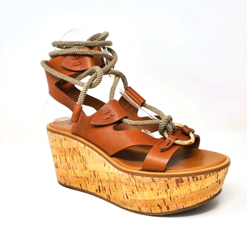 Frye Brown Wedge Sandals